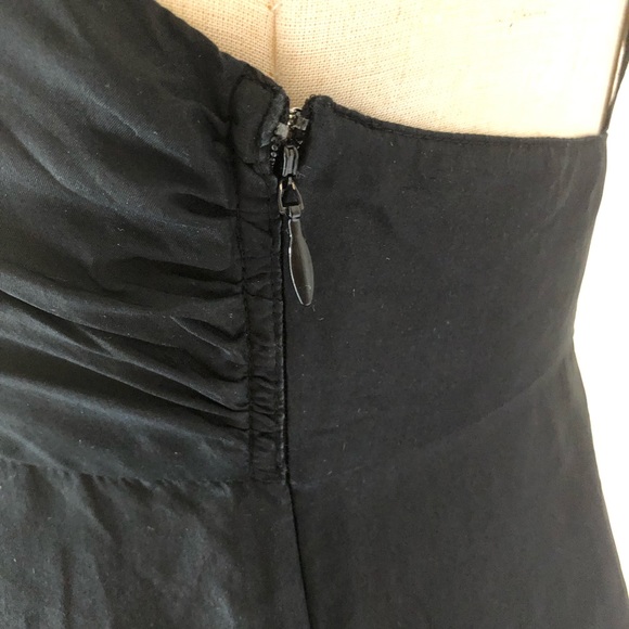 COUNTRY ROAD 100% Black Silk Camisole Size XS, buckle detail, zipper, straps - Picture 6 of 12